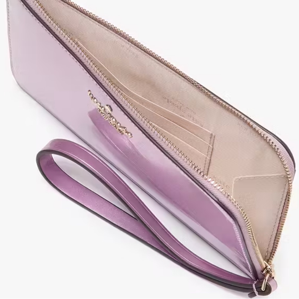 Kate Spade Lucy Medium L- Zip Wristlet in Quartz Pink - Picture 3 of 4